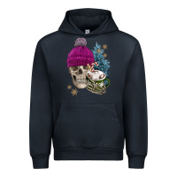 Navy winter skeleton skull Urban Hoodie - FaDigitalArtStudio