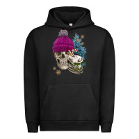 Pigment Black winter skeleton skull Urban Hoodie - FaDigitalArtStudio