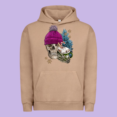 Winter Skeleton Skull Urban Hoodie Designed By Fadigitalartstudio