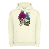 Pigment Pistachio winter skeleton skull Urban Hoodie - FaDigitalArtStudio