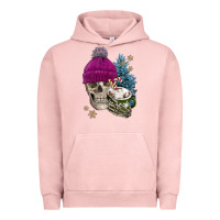 Pigment Salmon winter skeleton skull Urban Hoodie - FaDigitalArtStudio
