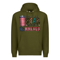 Army Green Star Spangled Hammered Premium Hoodie - CowhideDigitalArt