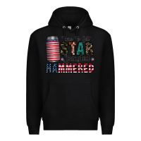 Black Star Spangled Hammered Premium Hoodie - CowhideDigitalArt