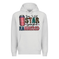Dove Grey Star Spangled Hammered Premium Hoodie - CowhideDigitalArt