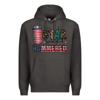 Smoke Star Spangled Hammered Premium Hoodie - CowhideDigitalArt