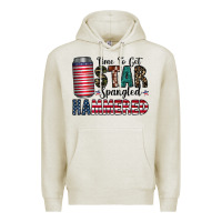 Oatmeal Heather Star Spangled Hammered Premium Hoodie - CowhideDigitalArt