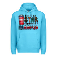 Ocean Blue Star Spangled Hammered Premium Hoodie - CowhideDigitalArt