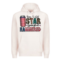Pale Pink Star Spangled Hammered Premium Hoodie - CowhideDigitalArt