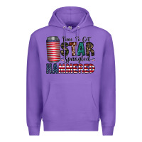 Purple Star Spangled Hammered Premium Hoodie - CowhideDigitalArt