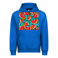 Cobalt watermelon and sunflowers Urban Hoodie - HRA Design Shop