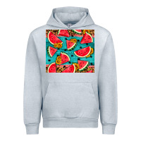 Heather Grey watermelon and sunflowers Urban Hoodie - HRA Design Shop