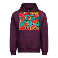 Mauve Wine watermelon and sunflowers Urban Hoodie - HRA Design Shop