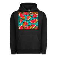 Pigment Black watermelon and sunflowers Urban Hoodie - HRA Design Shop