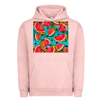 Pigment Salmon watermelon and sunflowers Urban Hoodie - HRA Design Shop