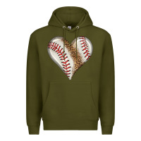 Army Green baseball heart Premium Hoodie - HRA Design Shop