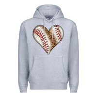 Heather Grey baseball heart Premium Hoodie - HRA Design Shop