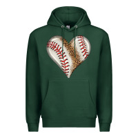 Sports Green baseball heart Premium Hoodie - HRA Design Shop