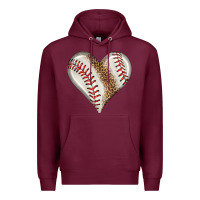 Burgundy baseball heart Premium Hoodie - HRA Design Shop