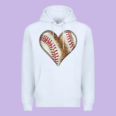 Baseball Heart Premium Hoodie Designed By Hra Design Shop