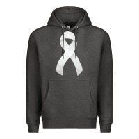 Charcoal Heather lung cancer ribbon fa element Premium Hoodie - FaDigitalArtStudio