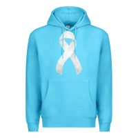 Ocean Blue lung cancer ribbon fa element Premium Hoodie - FaDigitalArtStudio