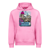 Fuchsia Pink Winter tis the season skeleton Urban Hoodie - FaDigitalArtStudio
