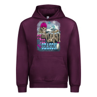 Mauve Wine Winter tis the season skeleton Urban Hoodie - FaDigitalArtStudio