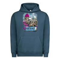 Pigment Midnight Navy Winter tis the season skeleton Urban Hoodie - FaDigitalArtStudio