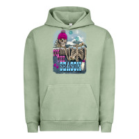 Pigment Oil Green Winter tis the season skeleton Urban Hoodie - FaDigitalArtStudio