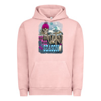 Pigment Salmon Winter tis the season skeleton Urban Hoodie - FaDigitalArtStudio
