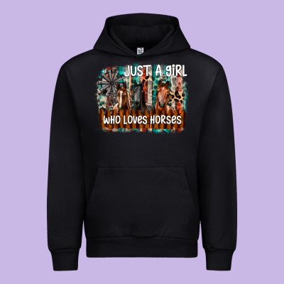 Just A Girl Who Loves Horses Urban Hoodie Designed By Cowhidedigitalart