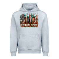 Heather Grey just a girl who loves horses Urban Hoodie - CowhideDigitalArt