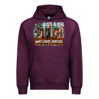 Mauve Wine just a girl who loves horses Urban Hoodie - CowhideDigitalArt