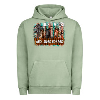 Pigment Oil Green just a girl who loves horses Urban Hoodie - CowhideDigitalArt
