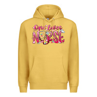Antique Gold one loves nurse Premium Hoodie - RacoonDesign