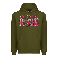 Army Green one loves nurse Premium Hoodie - RacoonDesign