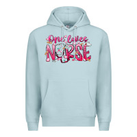 Blue Mist one loves nurse Premium Hoodie - RacoonDesign