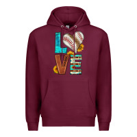 Burgundy western love baseball Premium Hoodie - HRA Design Shop