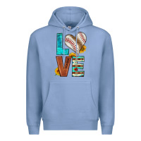 Colony Blue western love baseball Premium Hoodie - HRA Design Shop