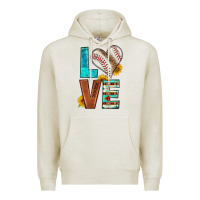 Oatmeal Heather western love baseball Premium Hoodie - HRA Design Shop