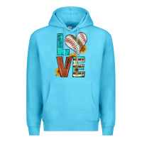 Ocean Blue western love baseball Premium Hoodie - HRA Design Shop