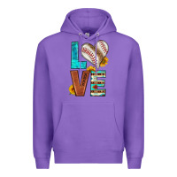 Purple western love baseball Premium Hoodie - HRA Design Shop