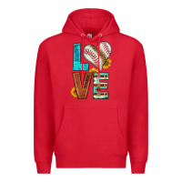 Red western love baseball Premium Hoodie - HRA Design Shop