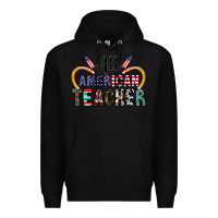Black all american teacher Premium Hoodie - CowhideDigitalArt