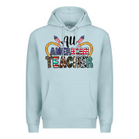 Blue Mist all american teacher Premium Hoodie - CowhideDigitalArt