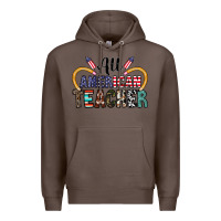 Coffee all american teacher Premium Hoodie - CowhideDigitalArt
