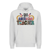Dove Grey all american teacher Premium Hoodie - CowhideDigitalArt