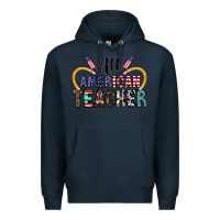 Navy all american teacher Premium Hoodie - CowhideDigitalArt