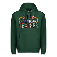 Sports Green all american teacher Premium Hoodie - CowhideDigitalArt