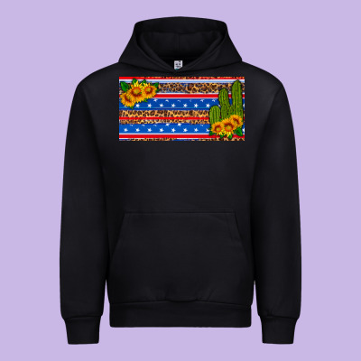 Usa Sunflower And Cactus License Plate Urban Hoodie Designed By Hra Design Shop